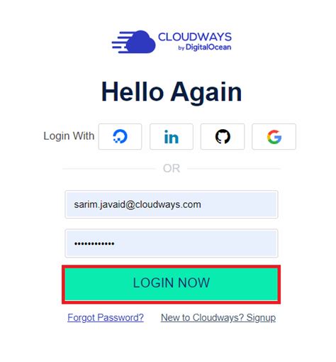 cloudways log in.